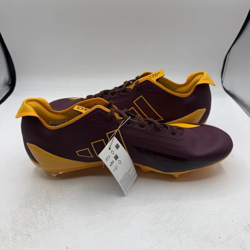 Adidas SM adizero Electric Football Cleats Mens Sz 13.5 Burgundy/Gold JQ6498 NWT